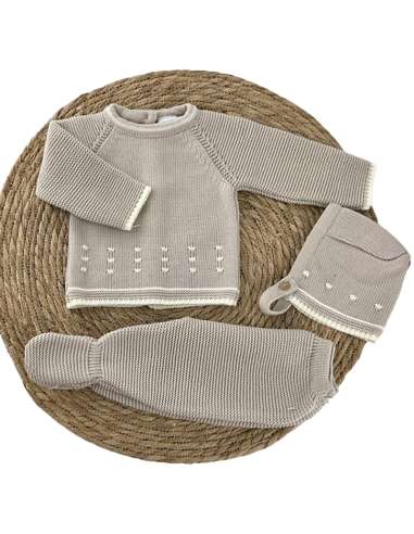 100014 BABY SET IN WOOL SAND