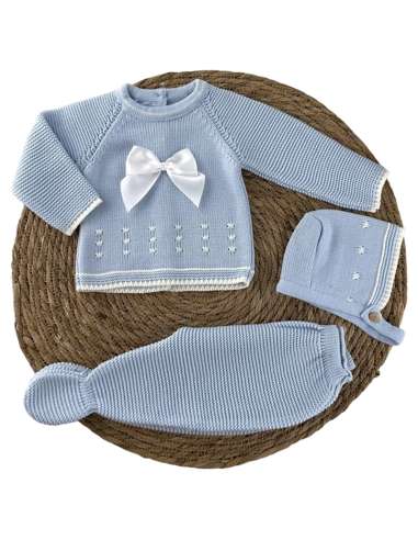 100015 BABY SET IN WOOL BLUE