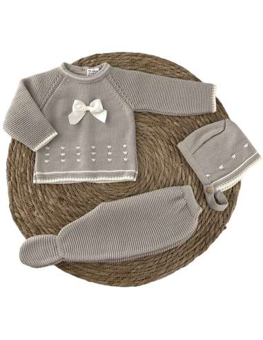 100015 CONJUNTO BEBE LANA GRIS