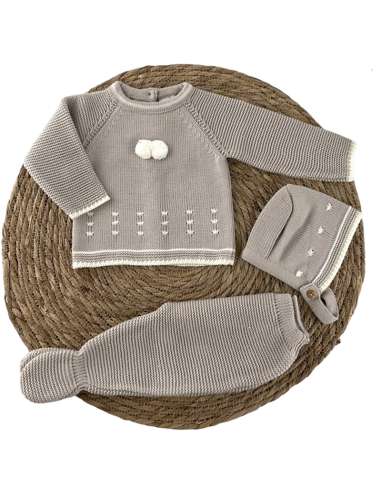 100016 BABY SET IN WOOL SAND