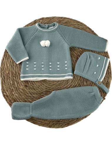 100016 BABY SET IN WOOL GREEN