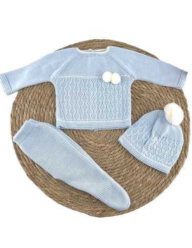 107006 BABY SET IN WOOL BLUE