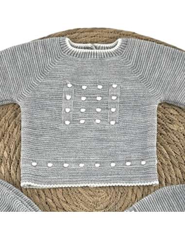 107012 BABY SET IN WOOL GREY