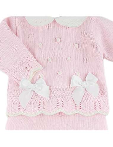 DF4000 PINK WOOL SET WITH TWO BOWS