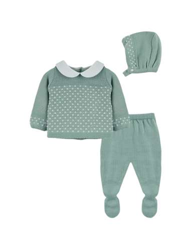 DF29902 GREEN BABY NECK LEGGING SET