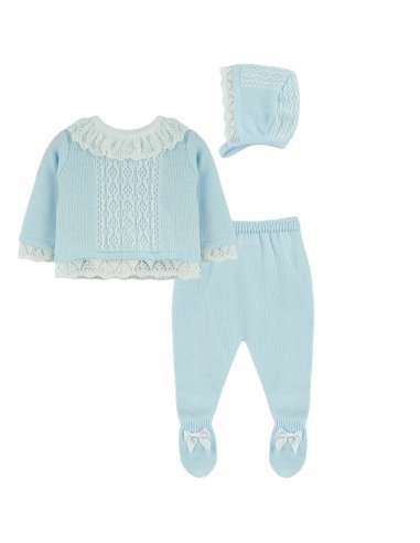 DF29910 LIGHT BLUE WOVEN LACE LEGGING SET