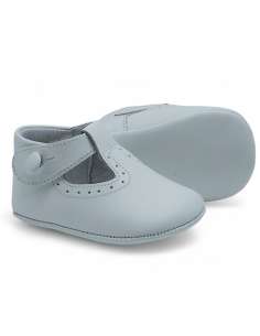 Pepito de Bebé en piel con cierre de botón 850B Blanco 2