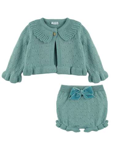 29937DF GREEN BABY SET BRAND DULCE DE FRESA