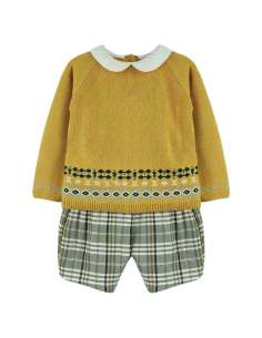 324273 CONJUNTO NIÑO DOS PIEZAS PUNTO MOSTAZA Baby Ferr 2