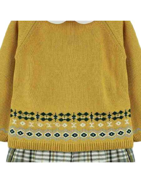 324273 CONJUNTO NIÑO DOS PIEZAS PUNTO MOSTAZA Baby Ferr