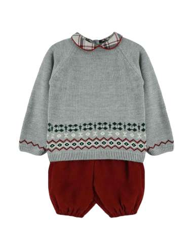 024274 CONJUNTO NIÑO DOS PIEZAS PUNTO GRIS Baby Ferr