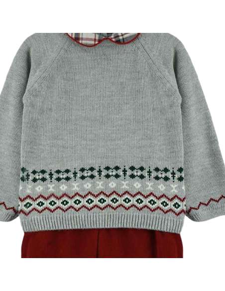 324274 CONJUNTO NIÑO DOS PIEZAS PUNTO GRIS Baby Ferr