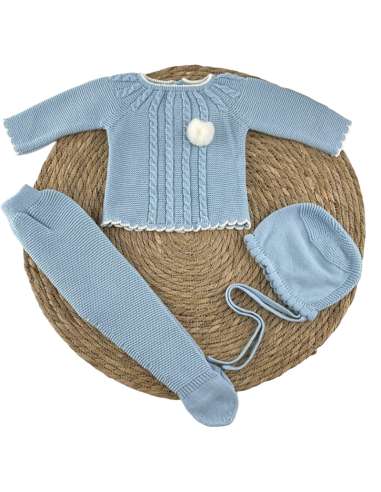 129511 BABY SET IN WOOL BLUE BRAND DIVERCHIC