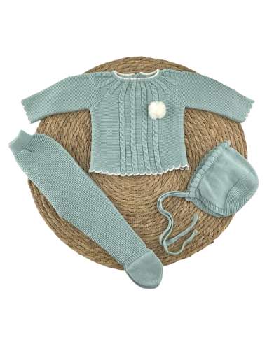 129511 BABY SET IN WOOL GREEN BRAND DIVERCHIC