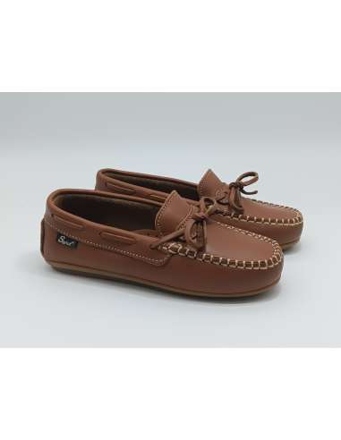 LOAFER SHOES IN LEATHER A5035 BROWN