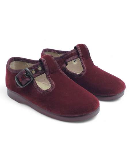 T-Bars in Velvet Condiz 153TBurgundy