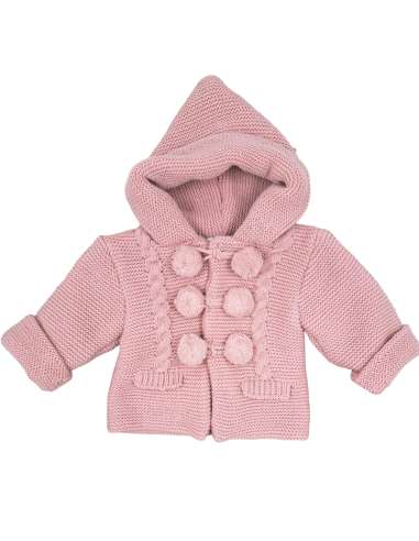 550.2 ROSA PALO ABRIGO DE PUNTO CON CAPUCHA MARCA BABY FASHION