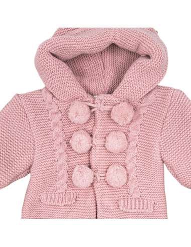 550.2 ROSA PALO  KNITTED COAT WITH HOOD BRAND...