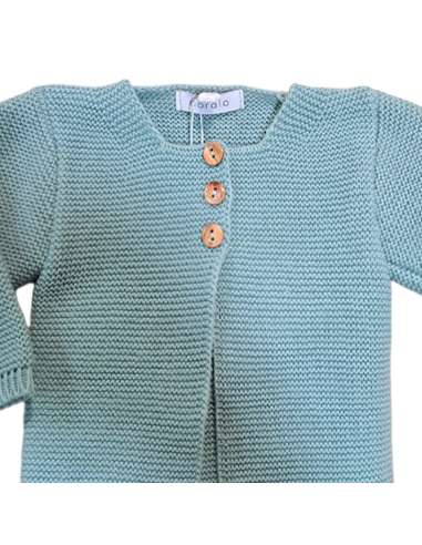 C014 VERDE ABRIGO DE PUNTO  MARCA CORALO