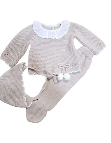 520.10 STONE WOOL BABY SET THREE PIECES BRAND BABY FASHION