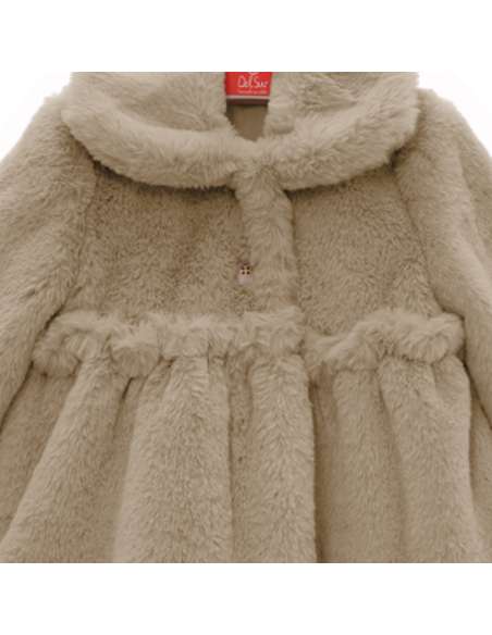 4991 BEIGE ABRIGO INFANTIL DE PELO MARCA DEL SUR