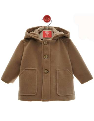 3995DS CAMEL BOY COAT WITH HOOD BRAND DEL SUR