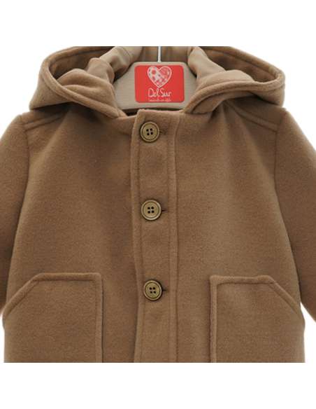 3995DS CAMEL BOY COAT WITH HOOD BRAND DEL SUR