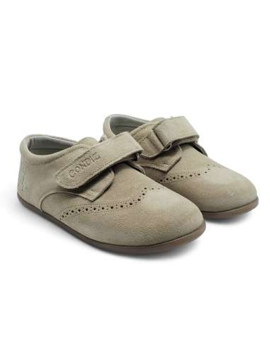 RESPECTFUL BLUCHER SHOES WITH VELCRO CONDIZ 133 CAMEL