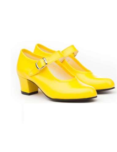 Zapato de Sevillana Pasos De Baile Modelo 15 Amarillo