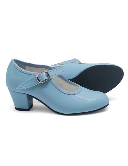 Zapato de Sevillana Pasos De Baile Modelo 15 Celeste
