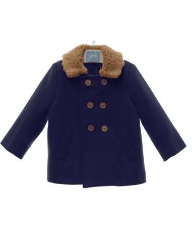 Y4984AZUL BOY'S BLUE SIX BUTTON COAT