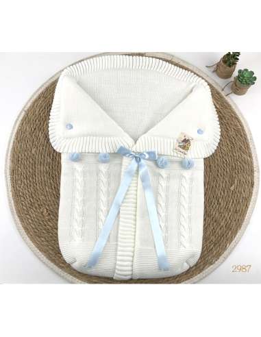 2987 WOOL BABY SACK WHITE-BLUE