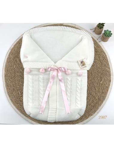 2987 WOOL BABY SACK WHITE-PINK