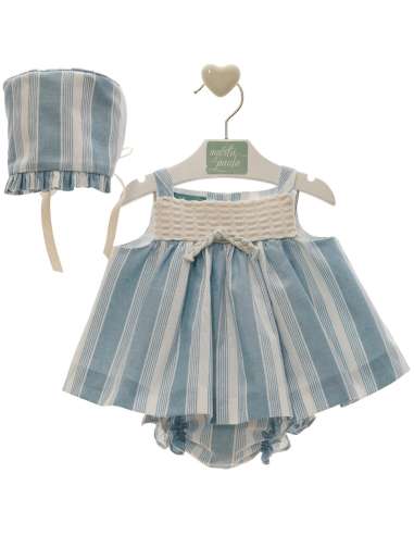 MP0147 GIRLS DRESS WITH BONNET  BRAND MARTA Y PAULA