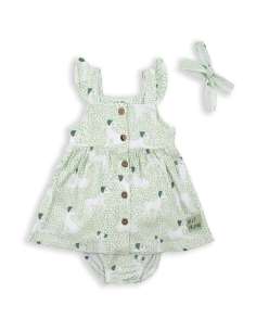 51009 VESTIDO Y BRAGA BEBE NIÑA CON CINTA  MARCA BABYBOL