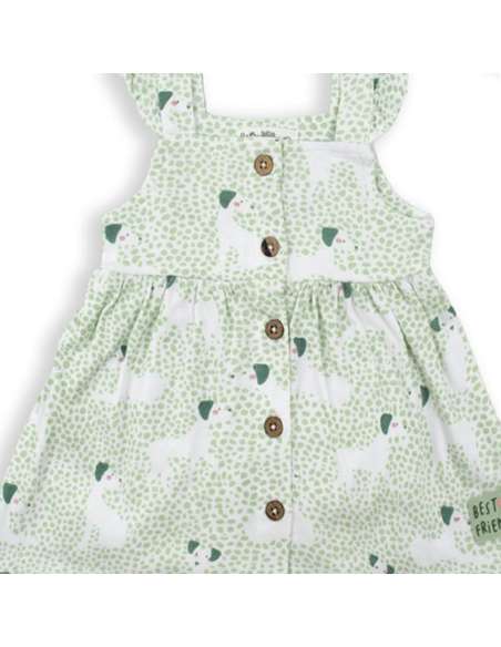 51009 BABY GIRL DRESS AND PANTIES WITH RIBBON BRAND BABYBOL