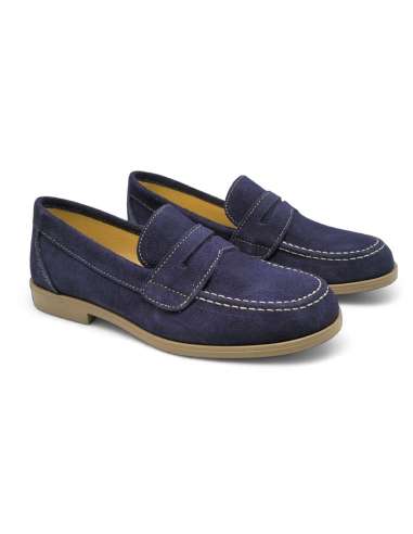 020331 Boys shoes in suede Yowas Navy