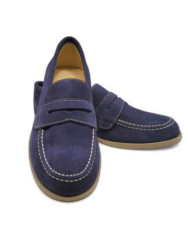 020331 Boys shoes in suede Yowas Navy