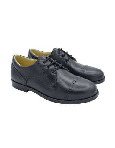 06304 Boys shoes in leather Yowas Navy