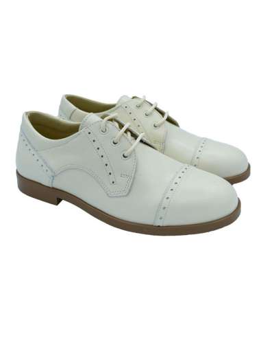 06304 Boys shoes in leather Yowas Beig