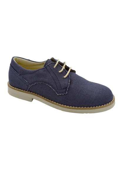 021100 Boys shoes in linen Yowas Navy