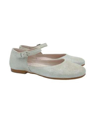 025501Ceremony girl shoes in Leather Yowas Beig
