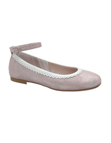 025653 Ceremony girl shoes in Leather Yowas Pink