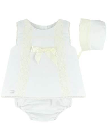 02BCO CANDELA BABY SET BOW CREAM BRAND DULCE DE FRESA