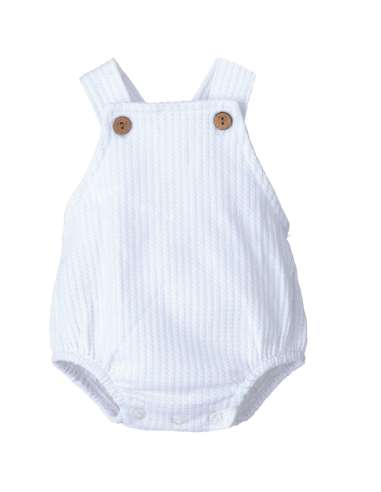 032406 White Plain Romper  Rodas Brand Calamaro