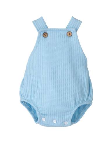 032406 Blue Plain Romper  Rodas Brand Calamaro