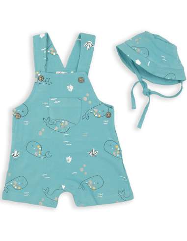 150095  BABY BOY OVERALLS WITH HAT BRAND BABYBOL