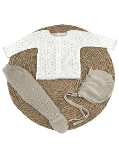 029606 BABY SET IN PERLE THREAD WHITE DIVERCHIC