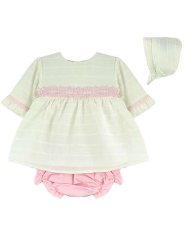 025101 GIRLS DRESS WITH BONNET  BRAND BABYFERR