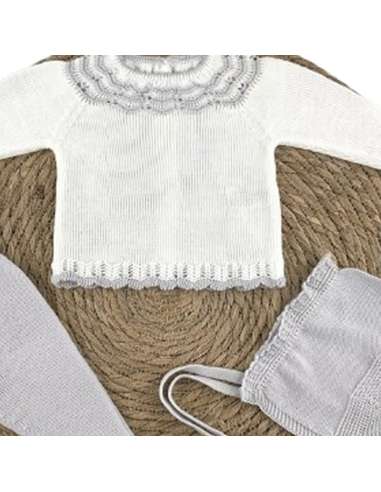 029611 BABY SET IN PERLE THREAD WHITE DIVERCHIC